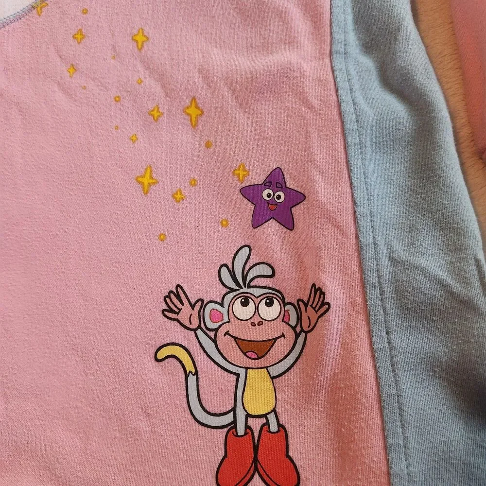 Vintage Y2K Nick Jr Dora The Explorer Fleece Nightgown Sleep Dress Girl Size 4